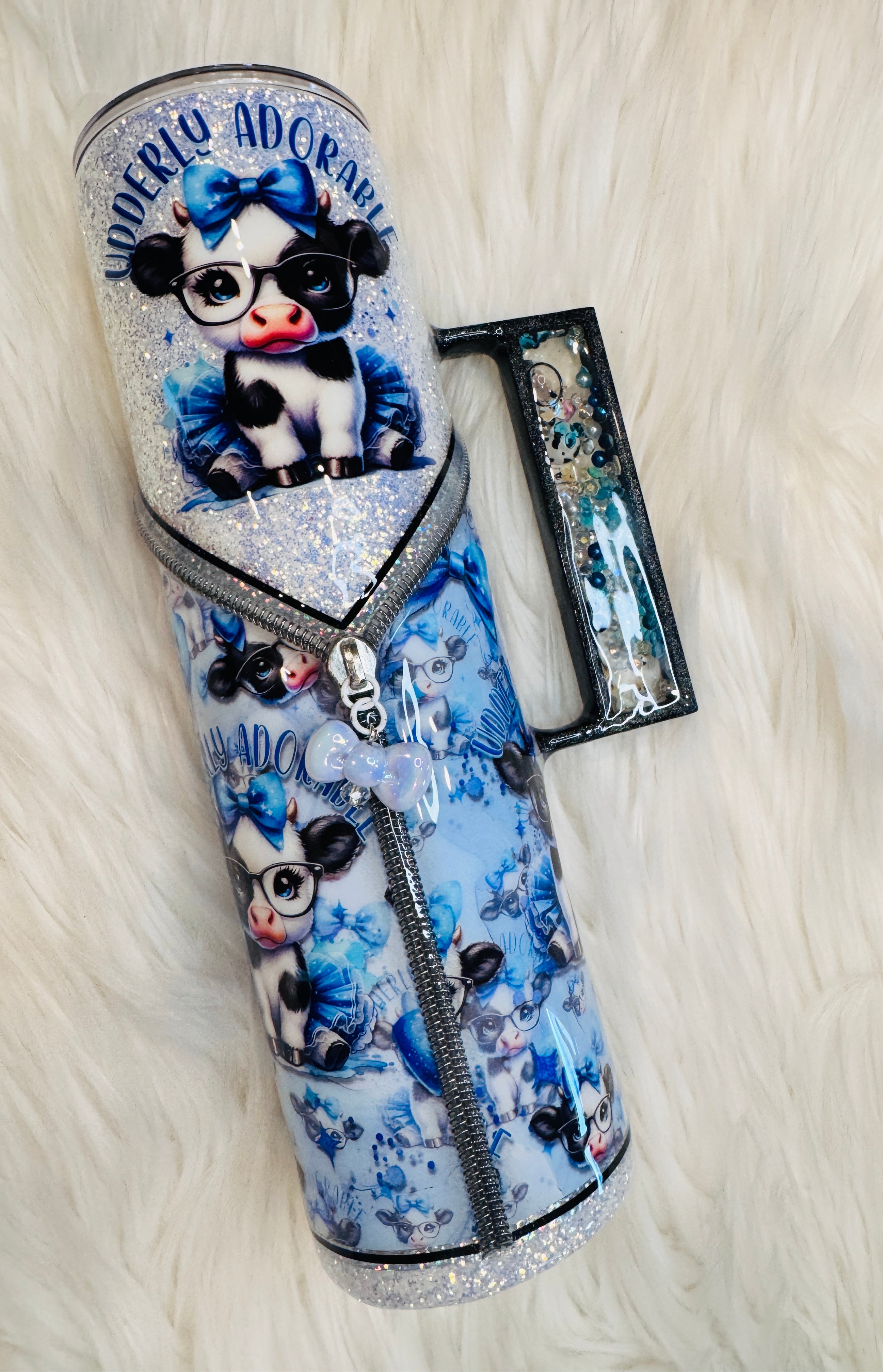 32oz Cow Zipper Tumbler