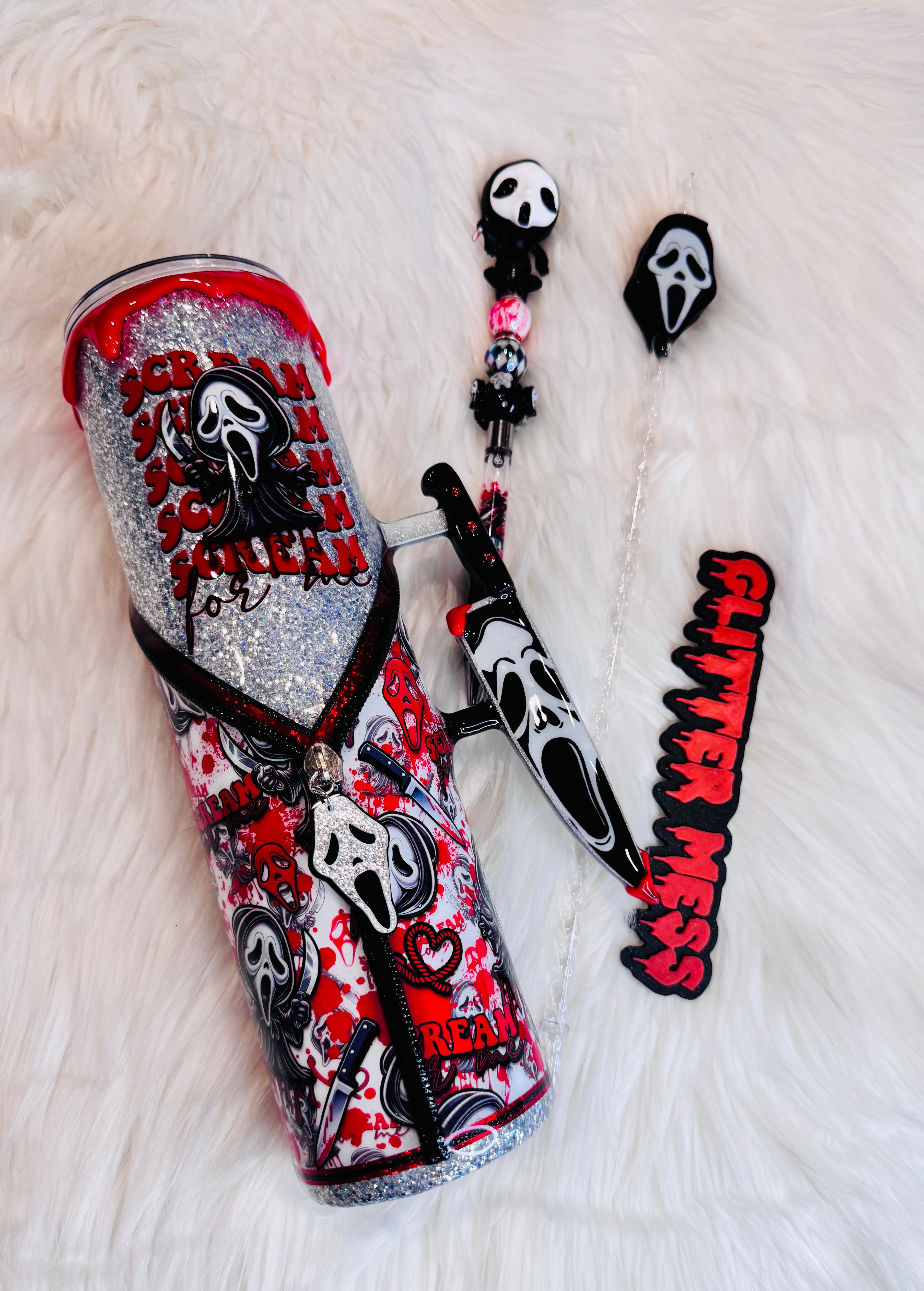 RED-32 OZ GF Zipper Tumbler-Made to order~MTO-2 week TAT