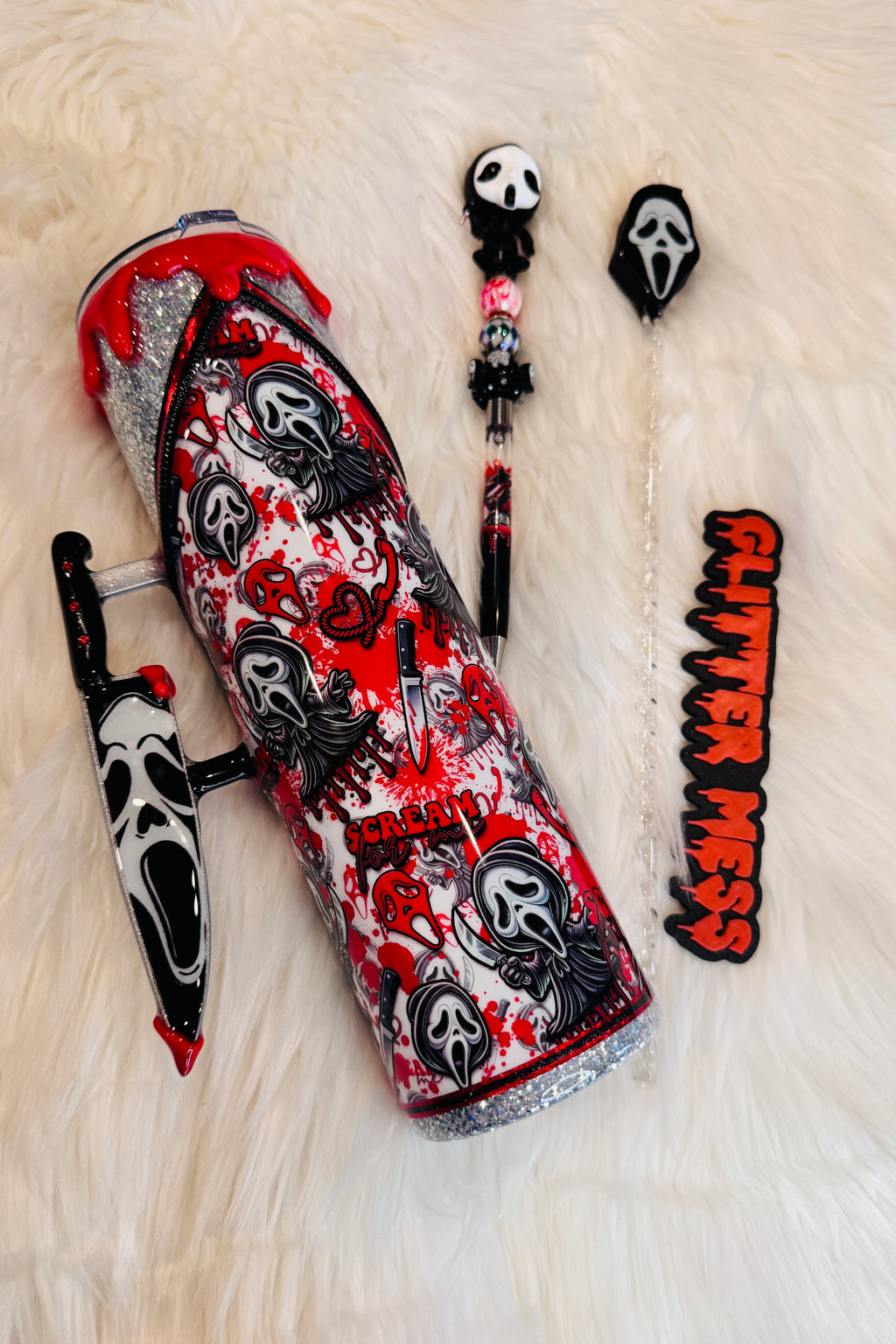 RED-32 OZ GF Zipper Tumbler-Made to order~MTO-2 week TAT