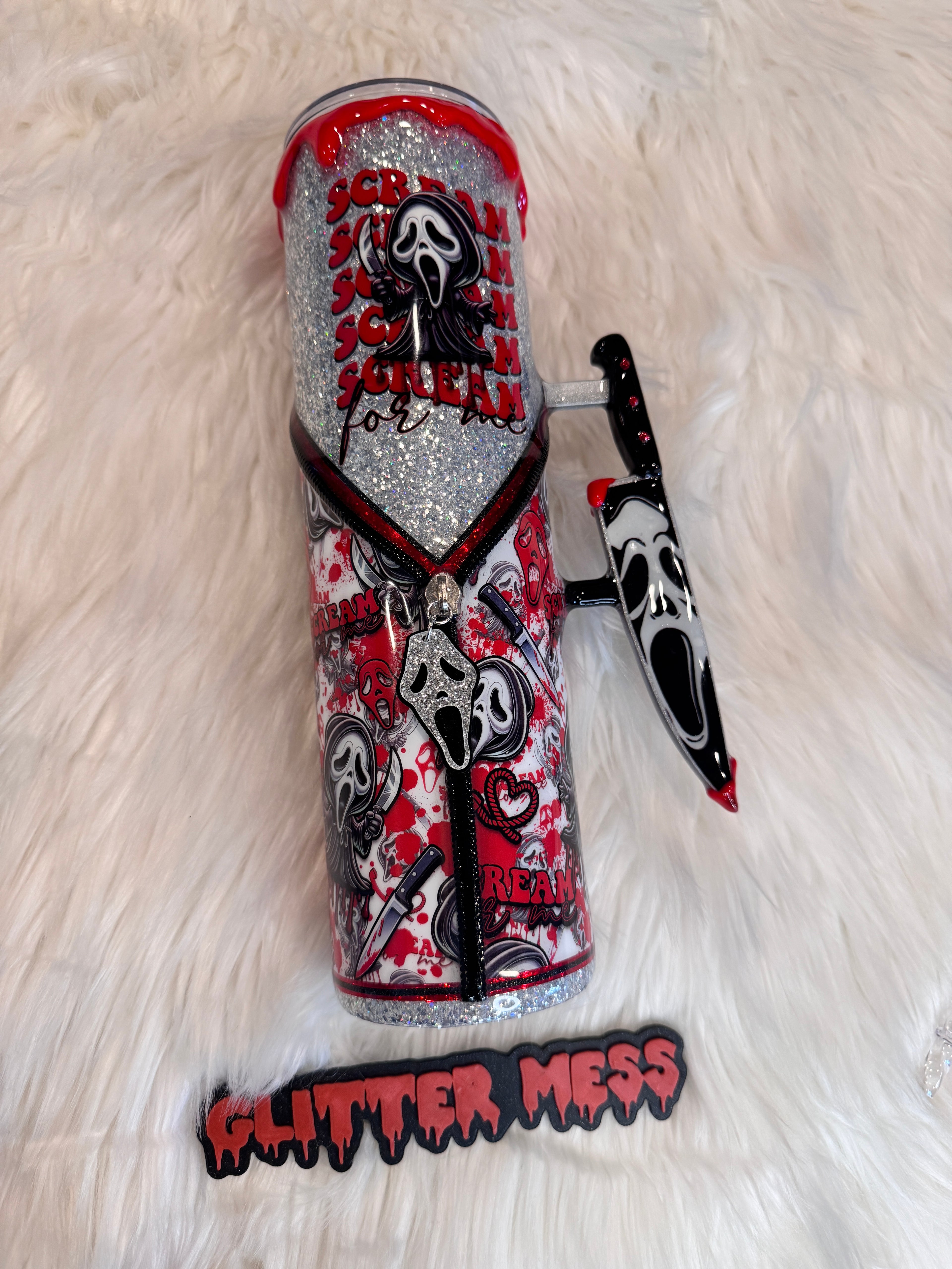 RED-32 OZ GF Zipper Tumbler-Made to order~MTO-2 week TAT