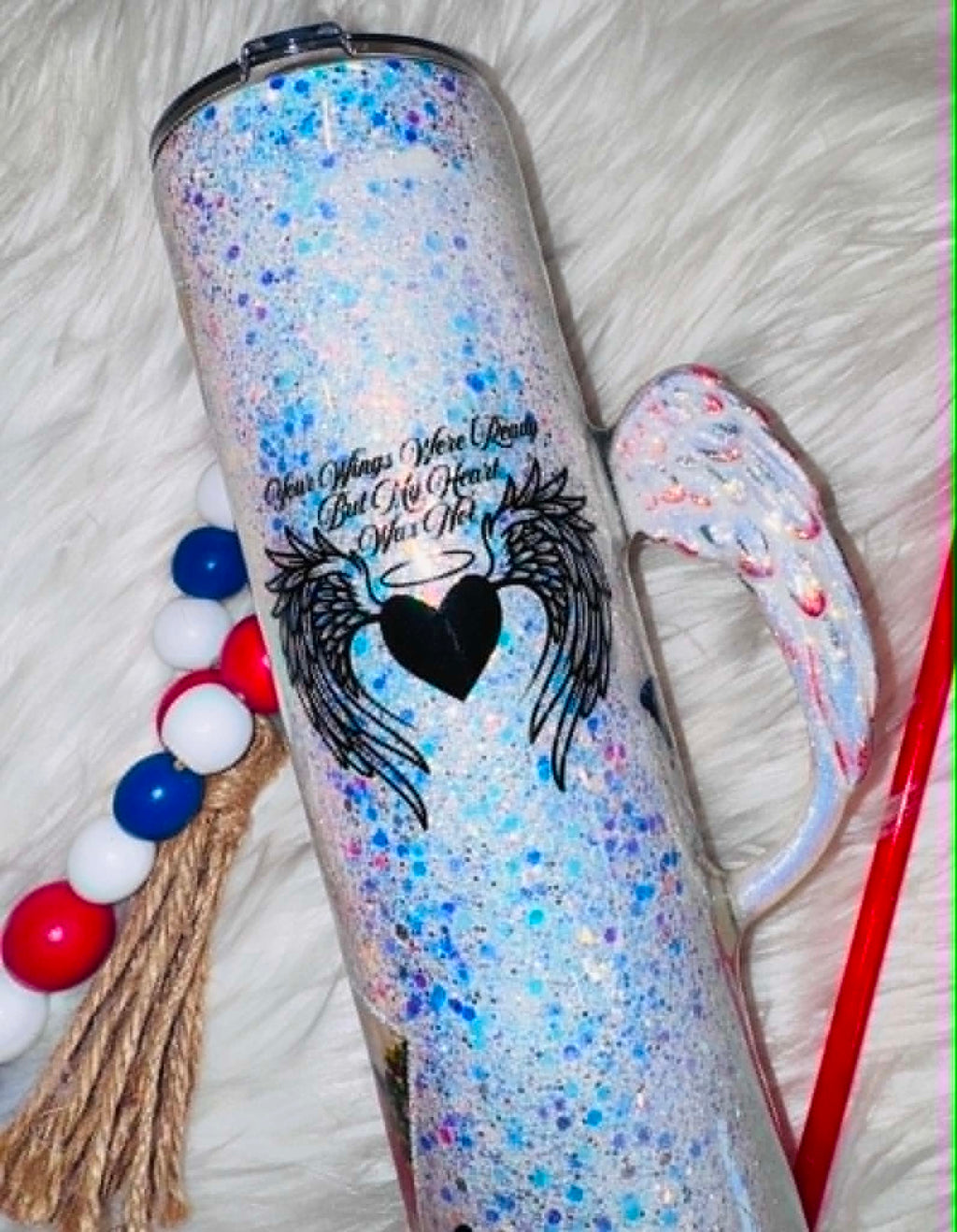 32oz Skinny Memorial Tumbler w/ 3D Handle & Shaker Bottom