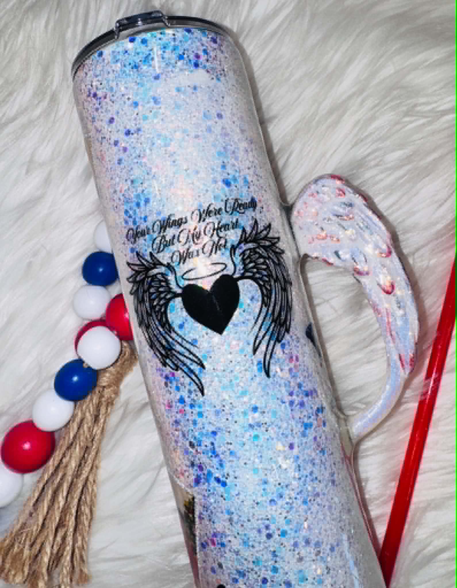 32oz Skinny Memorial Tumbler w/ 3D Handle & Shaker Bottom