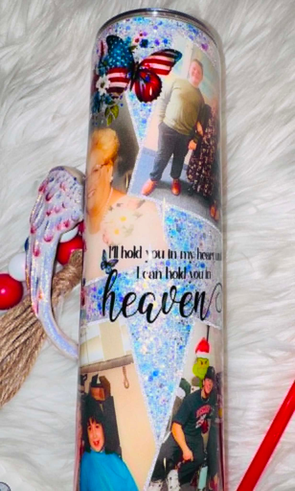 32oz Skinny Memorial Tumbler w/ 3D Handle & Shaker Bottom