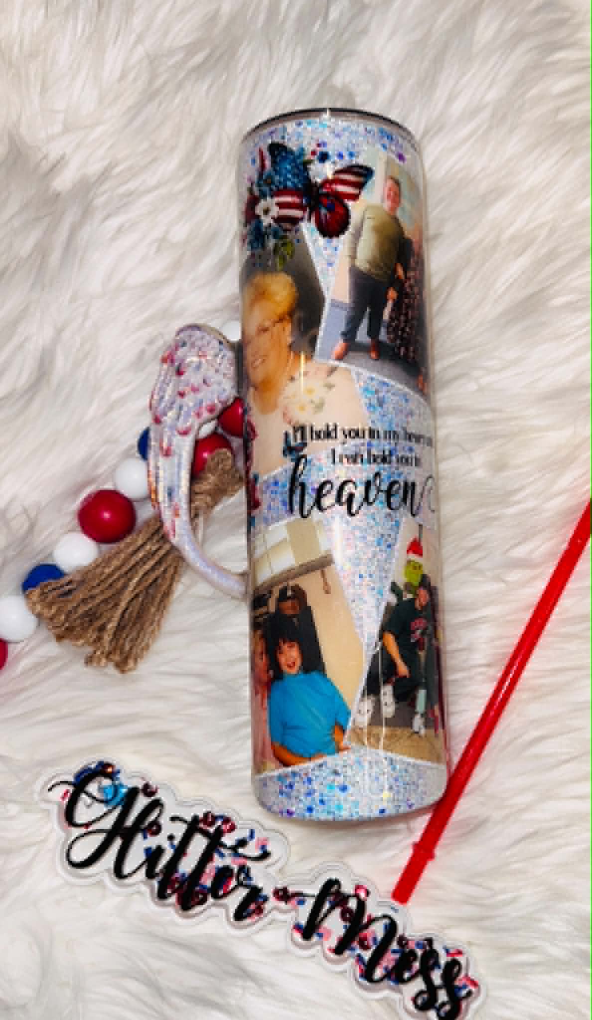 32oz Skinny Memorial Tumbler w/ 3D Handle & Shaker Bottom